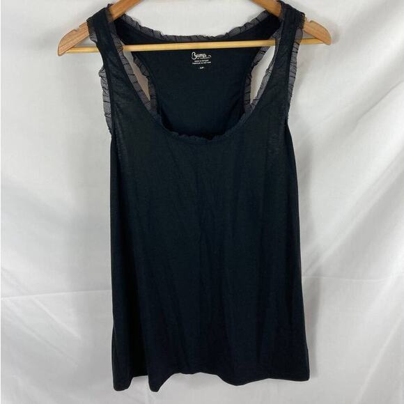 Bump in the Night Ruffle Trim Racerback Tank Black Size Small - Picture 1 of 4